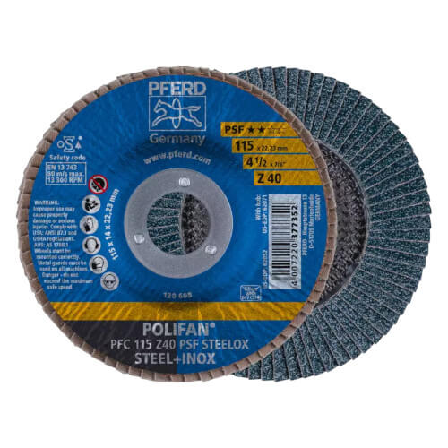 Pferd Z-PSF Steelox Flap Disc 40 Grit, 115mm 67764115