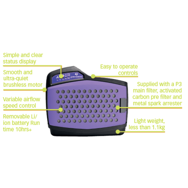 Parweld XR940A PAPR Air Fed Welding Helmet - DISCONTINUED - Image 3