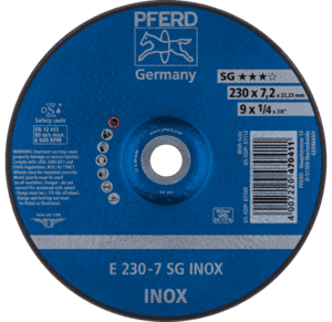 Pferd SG Inox Grinding Disc 230mm x 7.0mm 62223632