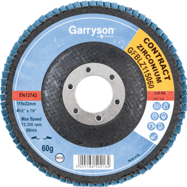 GARRYSON Zirconium Flap Disc 4 1/2" GFBZ Great Finishing Wheel - Image 2