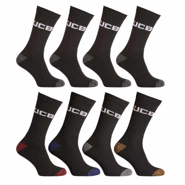 jcb work socks multi pack