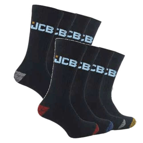jcb 8 pack work socks JCB Work Socks Multi Pack, 8-pack (UK Size 6-11)
