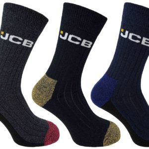 JCB WORK SOCKS COLOURED HEEL