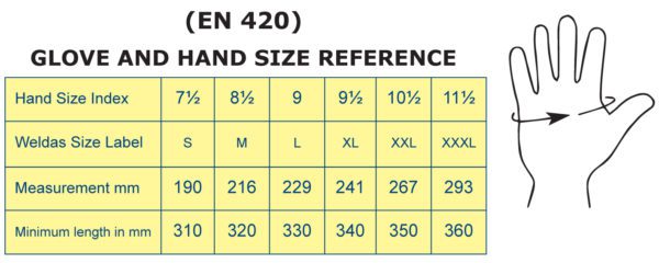 weldas glove size