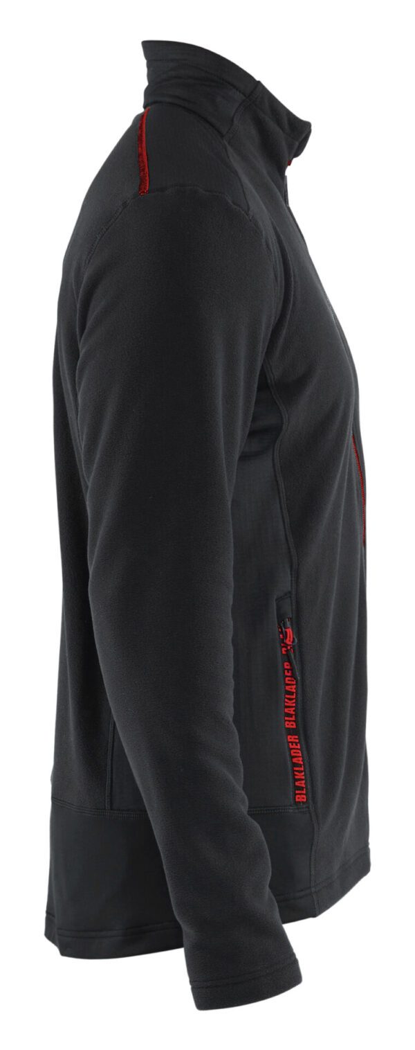 Blaklader 4765 Microfleece Jacket - Black/Red - Image 5