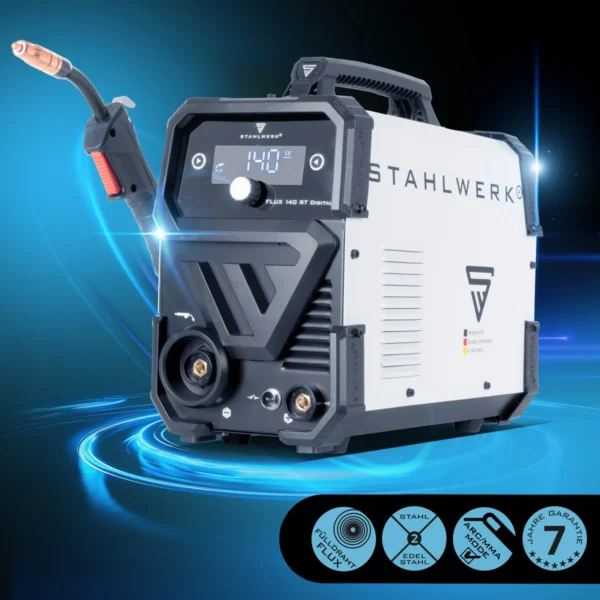 STAHLWERK Welding Machine FLUX 140 ST - Flux-cored wire welding without shielding gas, as well as for Lift TIG and MMA/ARC applications - Image 2